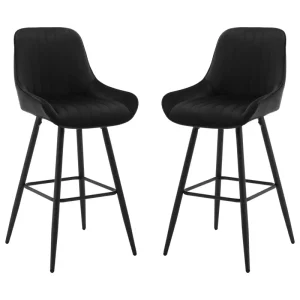 BukkitBow - Barkrukken met Rugleuning en Voetensteun - Bistro/Restaurant Look - Set 2 Stuks