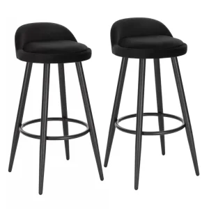 BukkitBow - Moderne Barkrukken - Set van 2 Barkrukken - Faux Leer of Fluweel - Verstelbare Voetpads - Stevig Houten Onderstel - Max Belasting 120kg