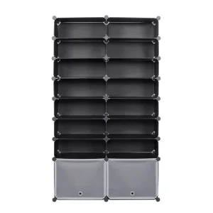 BukkitBow - Multifunctionele Opbergkast / Schoenenkast - Stalen Structuur - met 2 Deuren - 94x35x160cm