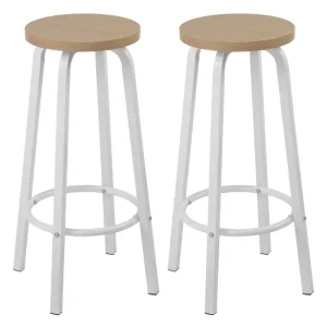BukkitBow - Set van 2 Barkrukken - Sterk Metalen Frame - Ergonomisch met Voetensteun - Multifunctioneel Design - Zithoogte: 72CM