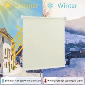 BukkitBow - Verticaal Buitenrolgordijn - Polyester - Zonwering - Windscherm - Privacy - Balkon/Terras